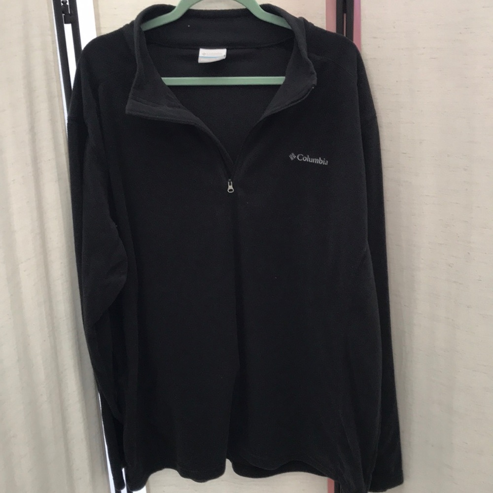Columbia microfiber zip down front soft! fleece mens black size XXL - Picture 2 of 9